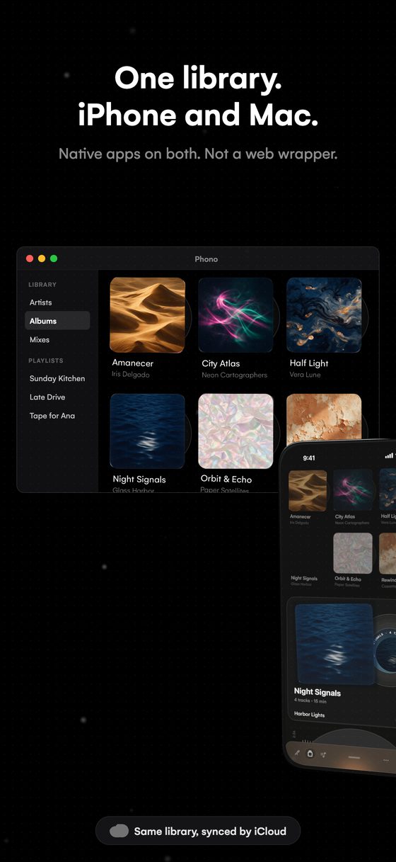 One library. iPhone and Mac.